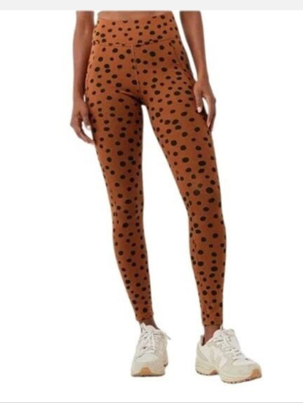 Pact Brown Polka Dot High-Rise Leggings